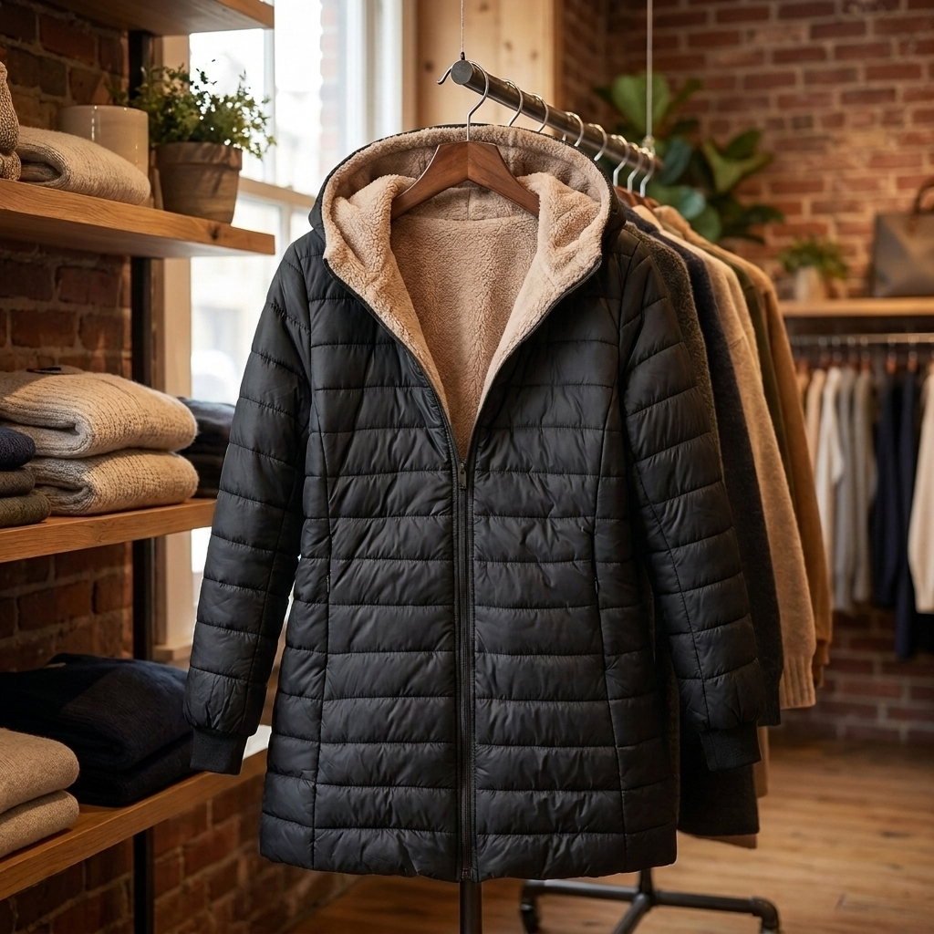 Dahlia | Mid-Length Fleece Parka – Stilvoller Wintermantel