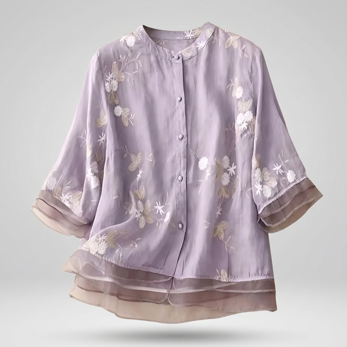 Emily | Baumwolloberteil mit gestickten Blumen