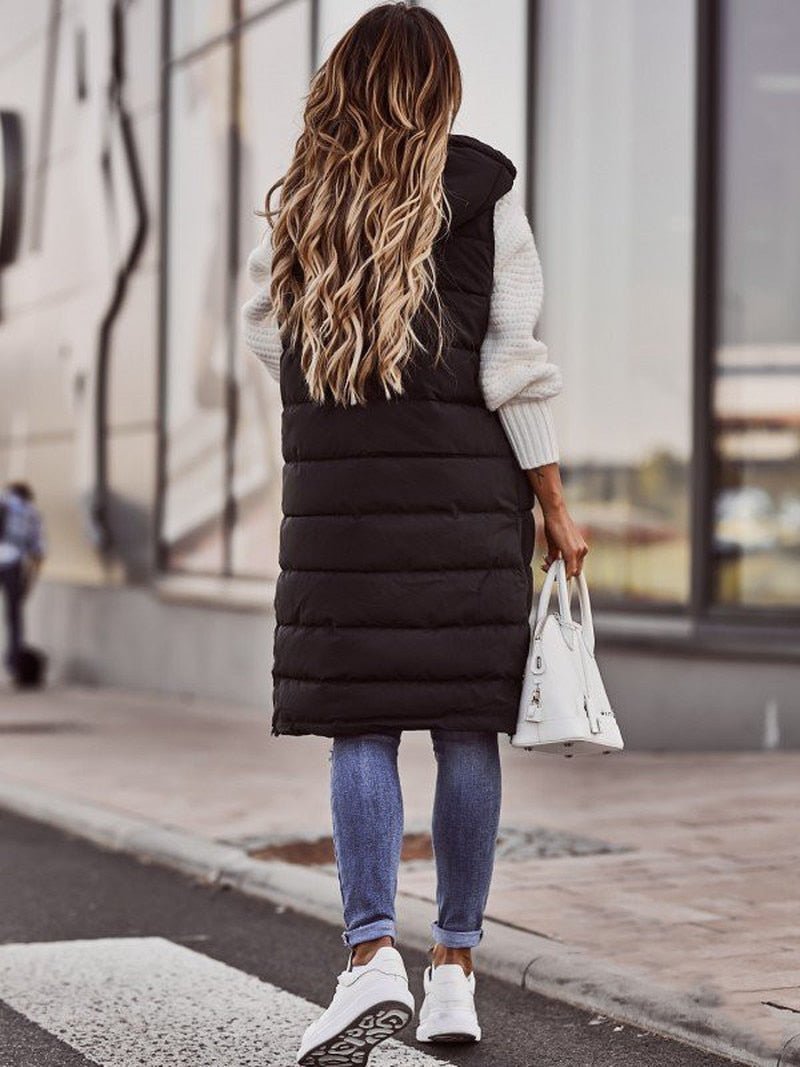 Zara | Knee-Length Quilted Winter Jacket – Stylish Comfort for Women