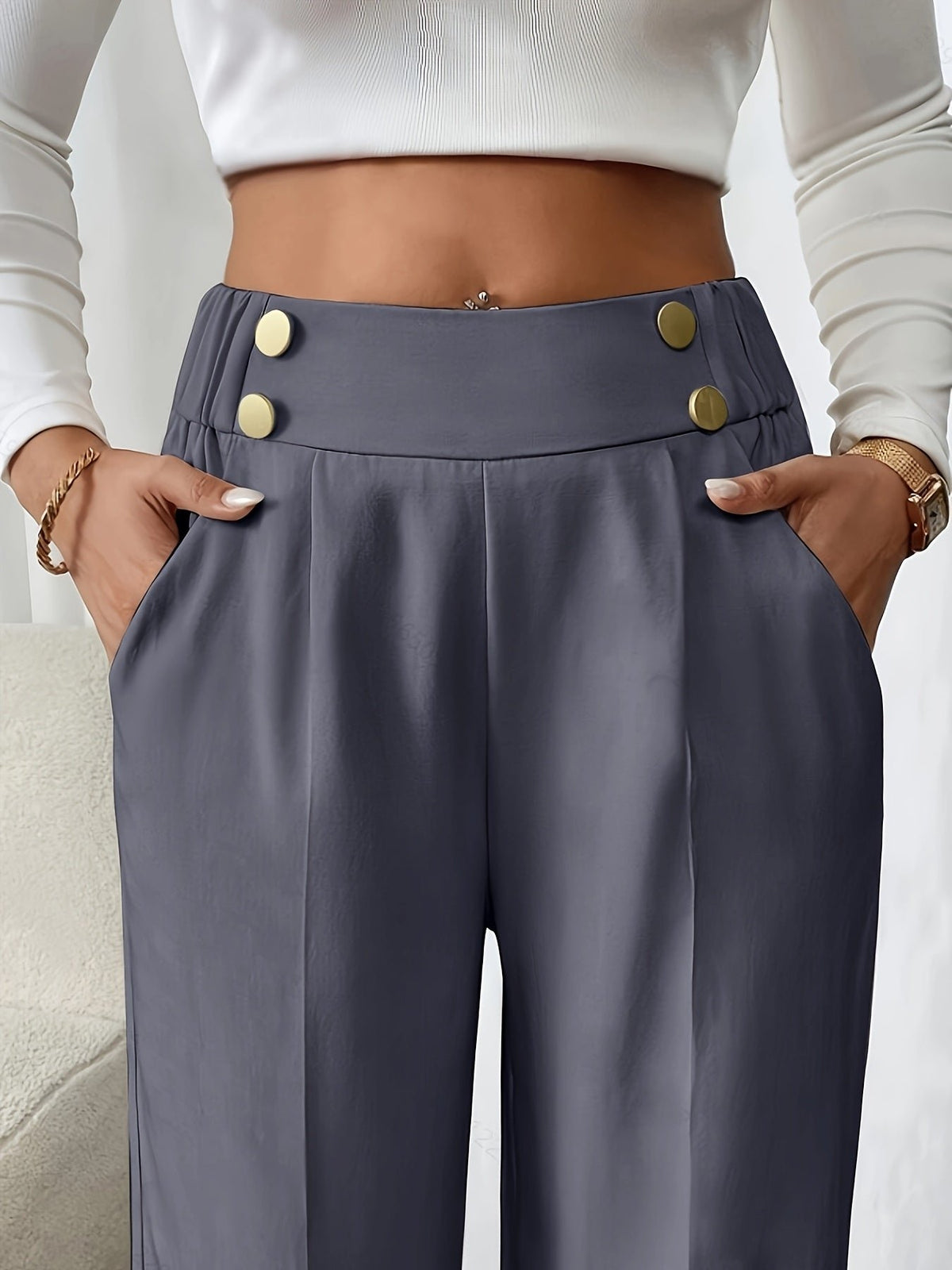 Stella | Hochtaillierte Weite Hosen – Bequeme und Stilvolle Kombination für Damen