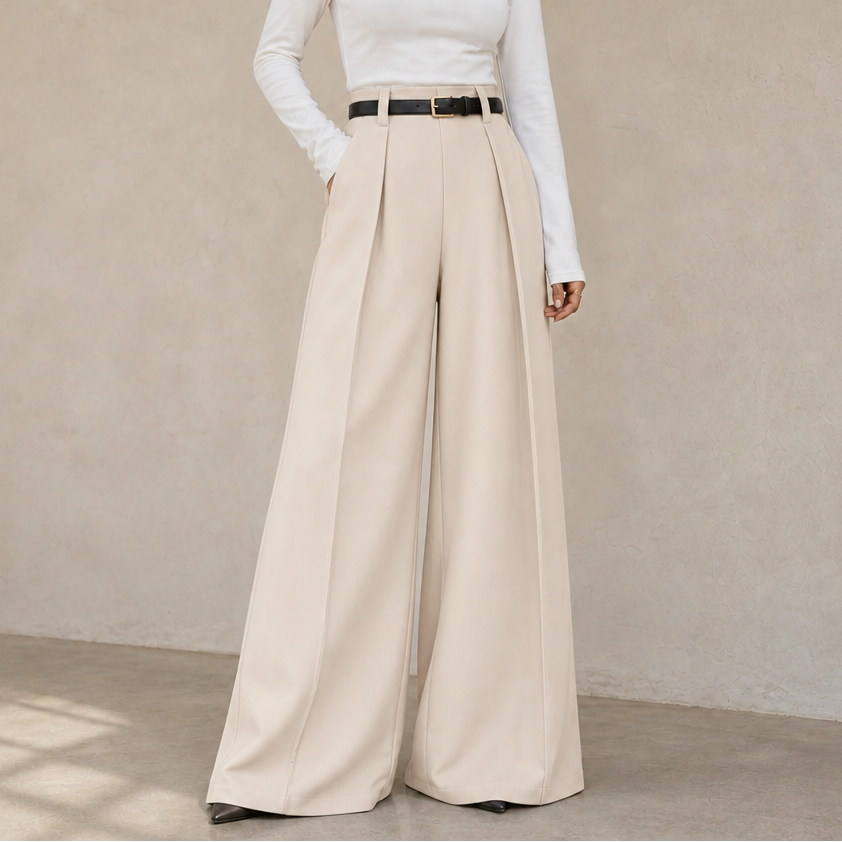 Elonga | Hochtaillierte, Weite Hose – Eleganter Stil für Frauen