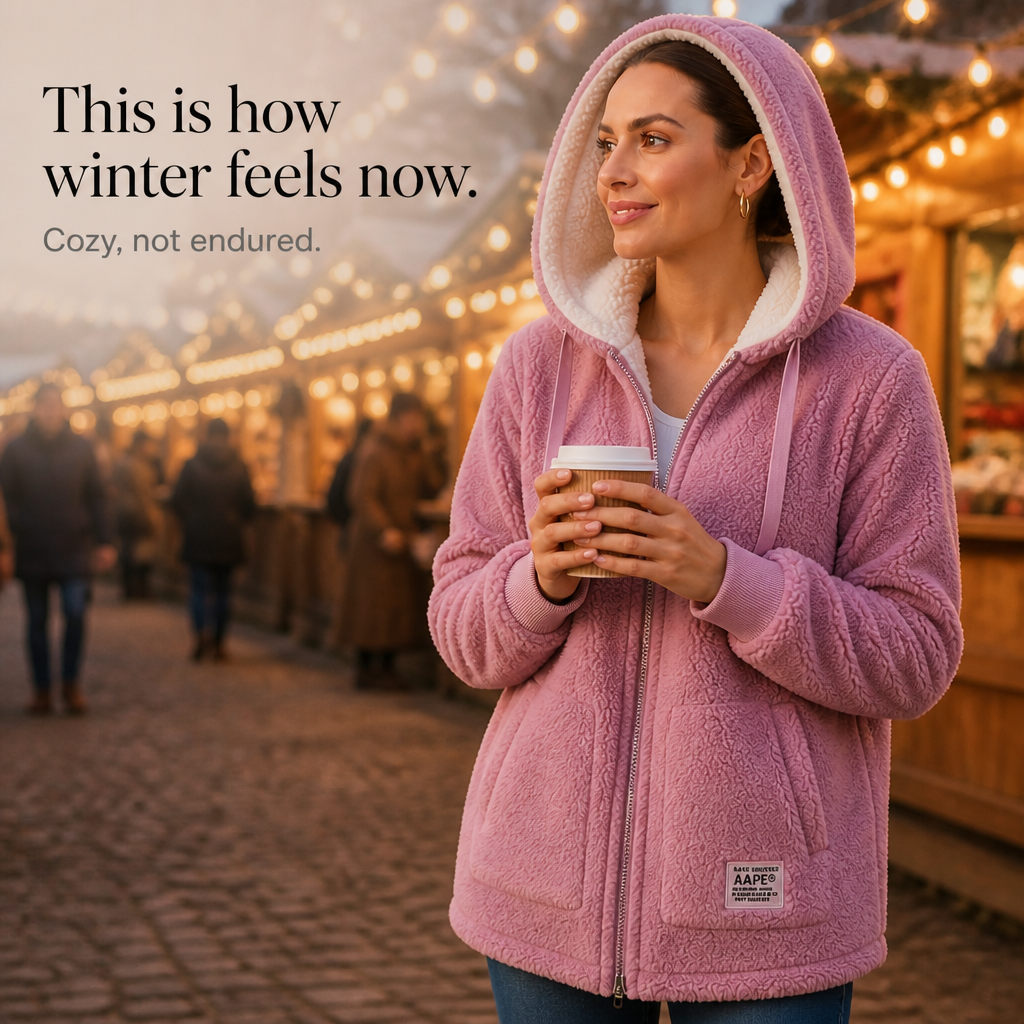 Veloura | Hooded Faux-Shearling Jacket – Bequeme warme Jacke für Damen