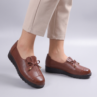 Olivia | Klassische Und Elegante Damen Leder Loafer Mit Zierschleife