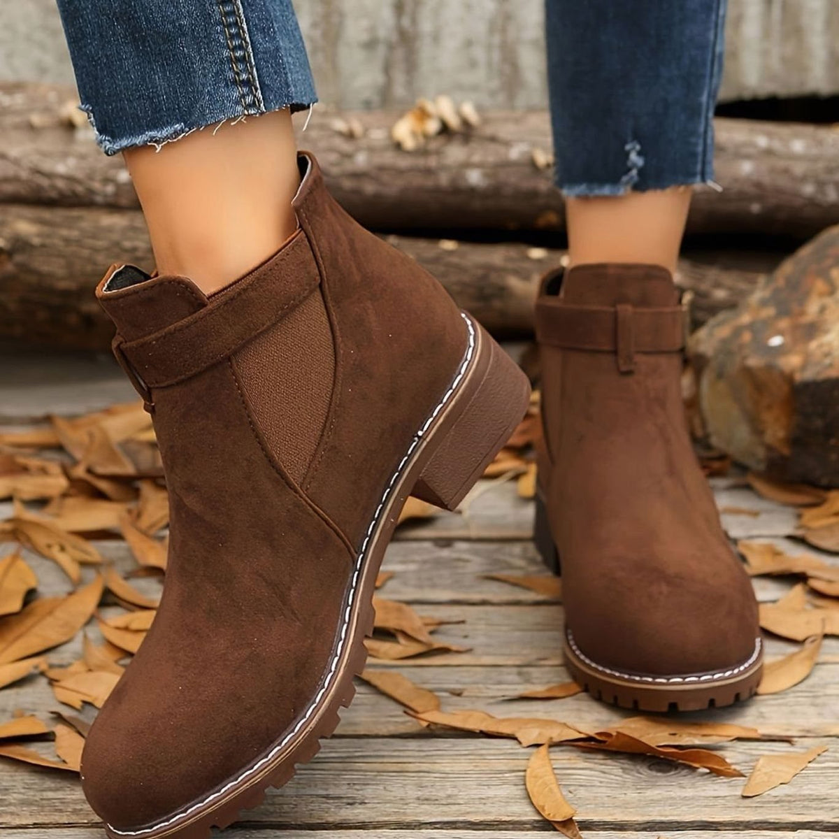 Katrina | Chelsea Boots – Damen Stiefeletten mit Blockabsatz