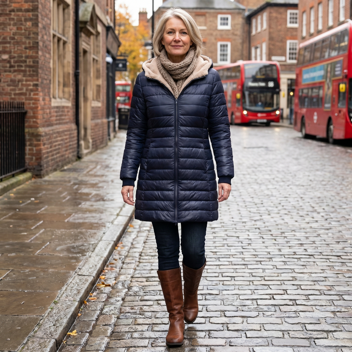 Dahlia | Mid-Length Fleece Parka – Stilvoller Wintermantel