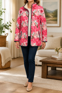 Lisa | Stilvolle und bequeme Damen Pufferjacke mit Blumenmuster