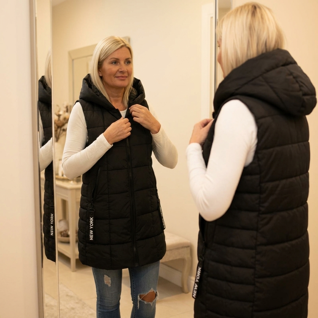 Covara | Long Quilted Puffer Vest - Met Capuchon voor Vrouwen