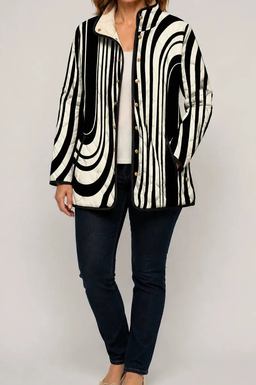 Wearbella | Floral Print Quilted Puffer Jacket – Elegant Comfort