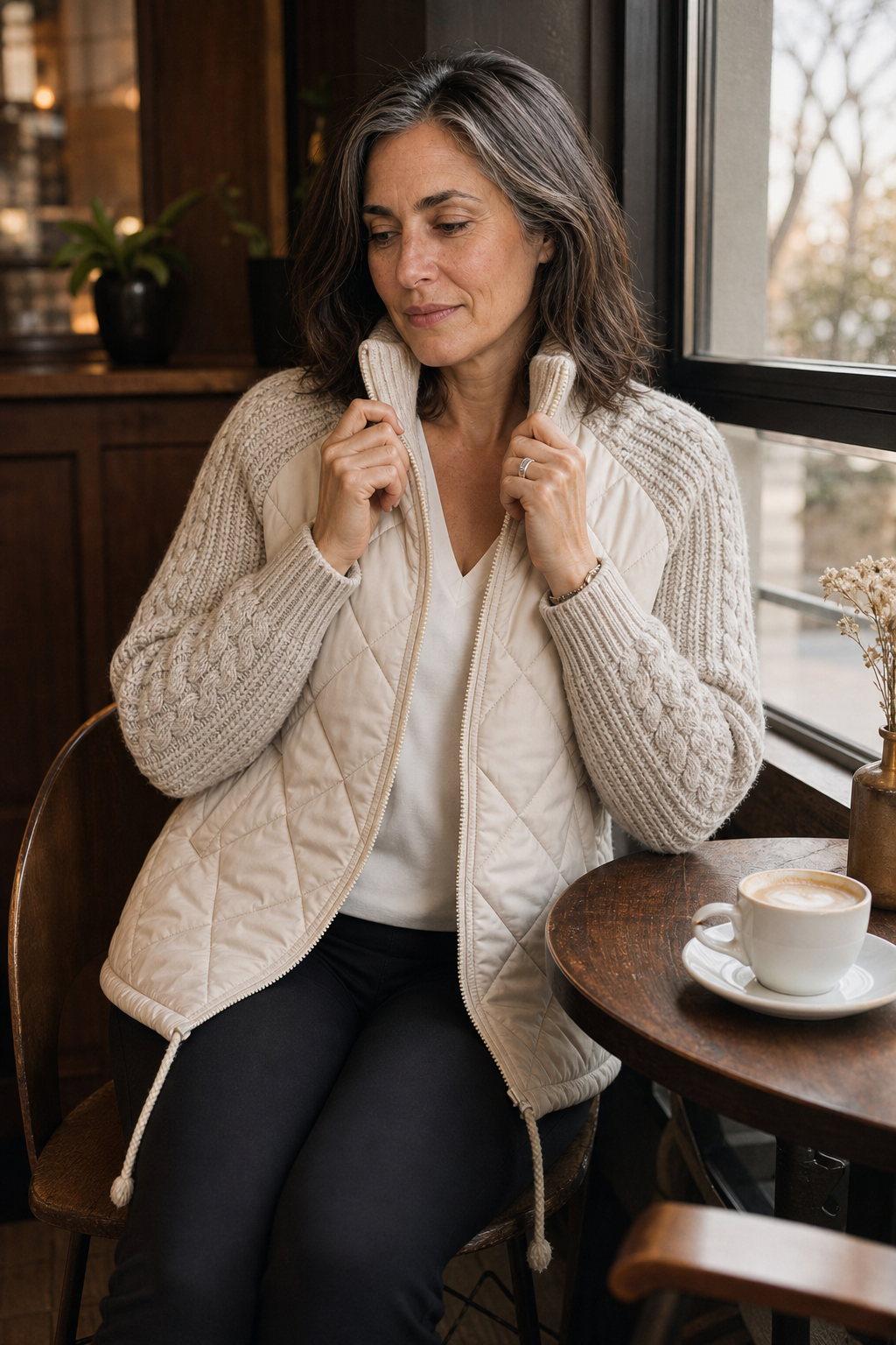 Knitpuff | Quilt Puffer Jacket met Gebreide Panelen