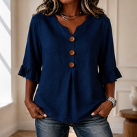Amelia | Elegante und bequeme Damenbluse mit V-Ausschnitt