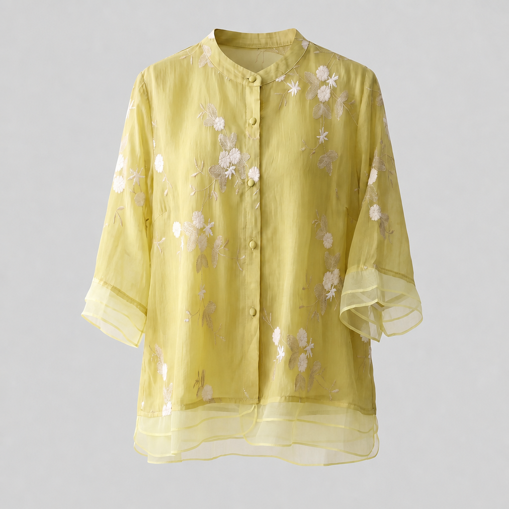 Emily | Baumwolloberteil mit gestickten Blumen