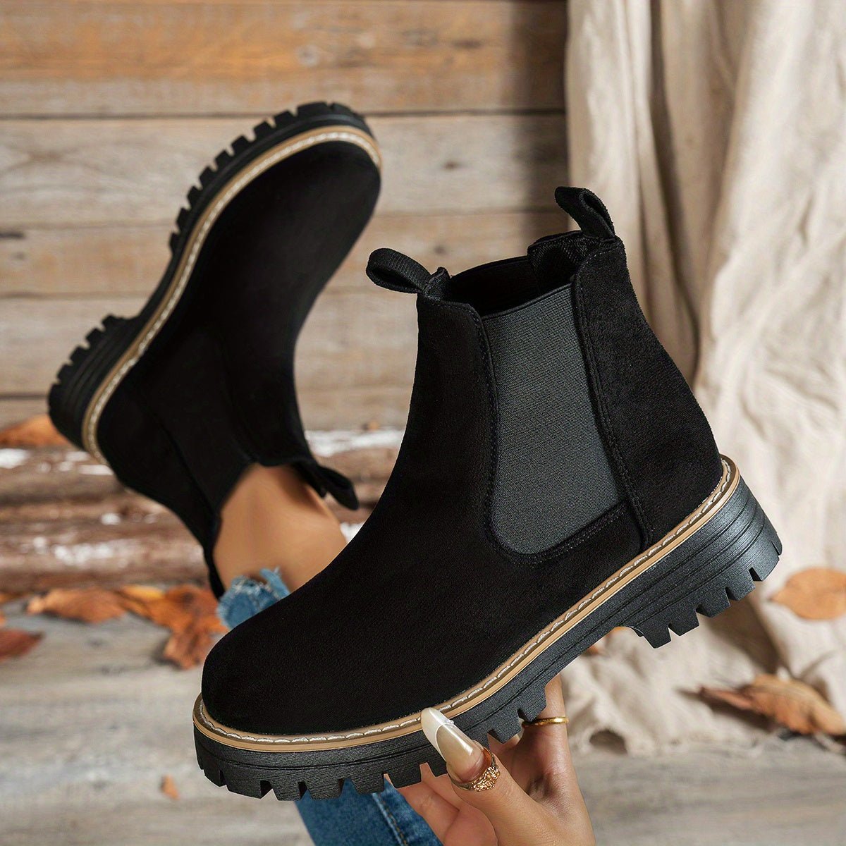 Mehetabel | Chelsea-Stiefeletten mit Profilsohle für Damen