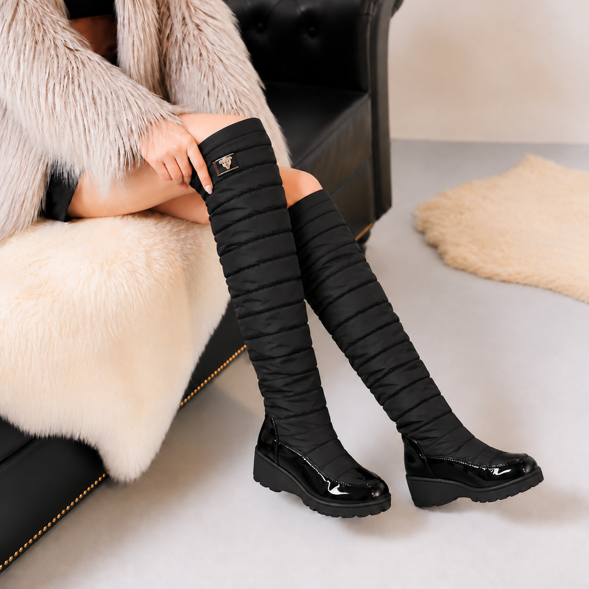 Duvella | Quilted Tall Winter Boots for Women