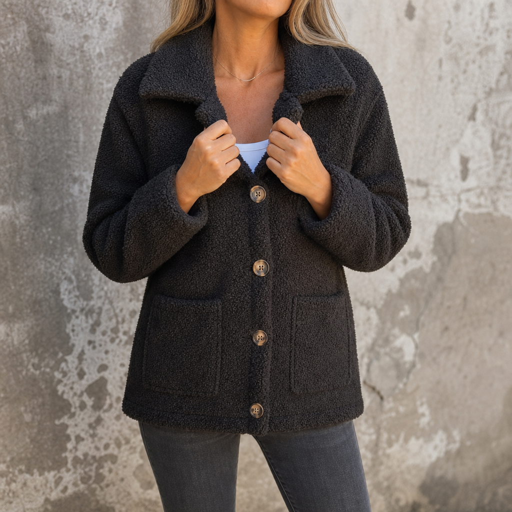 Ariane | Curly Faux-Fur Jacket – Bequeme Knopf-Front-Style für Damen