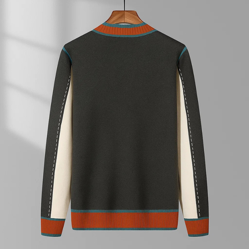 Wintec | Woll Cardigan – Kunsthandwerk mit Kontrastdetails für Herren