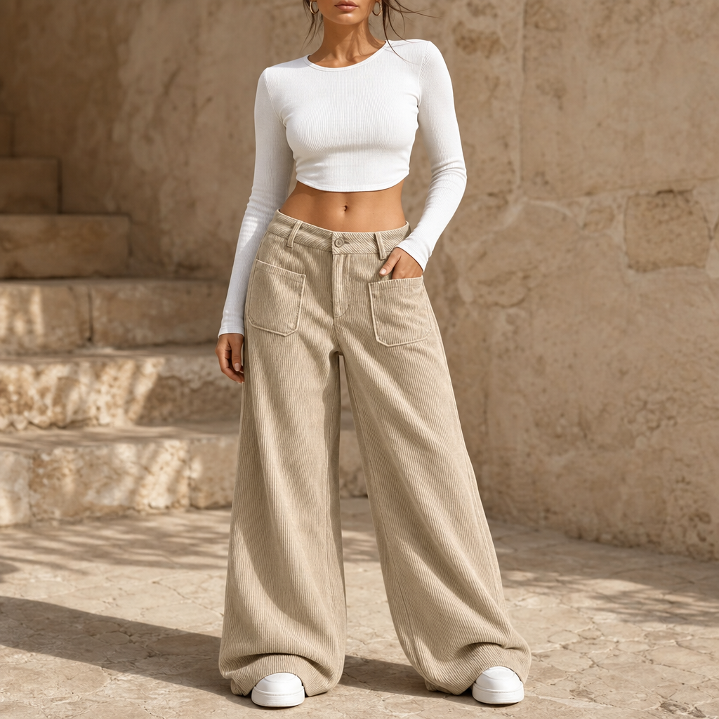 Cordelle | High-Waisted Wide-Leg Hose – Bequeme Passform für Frauen