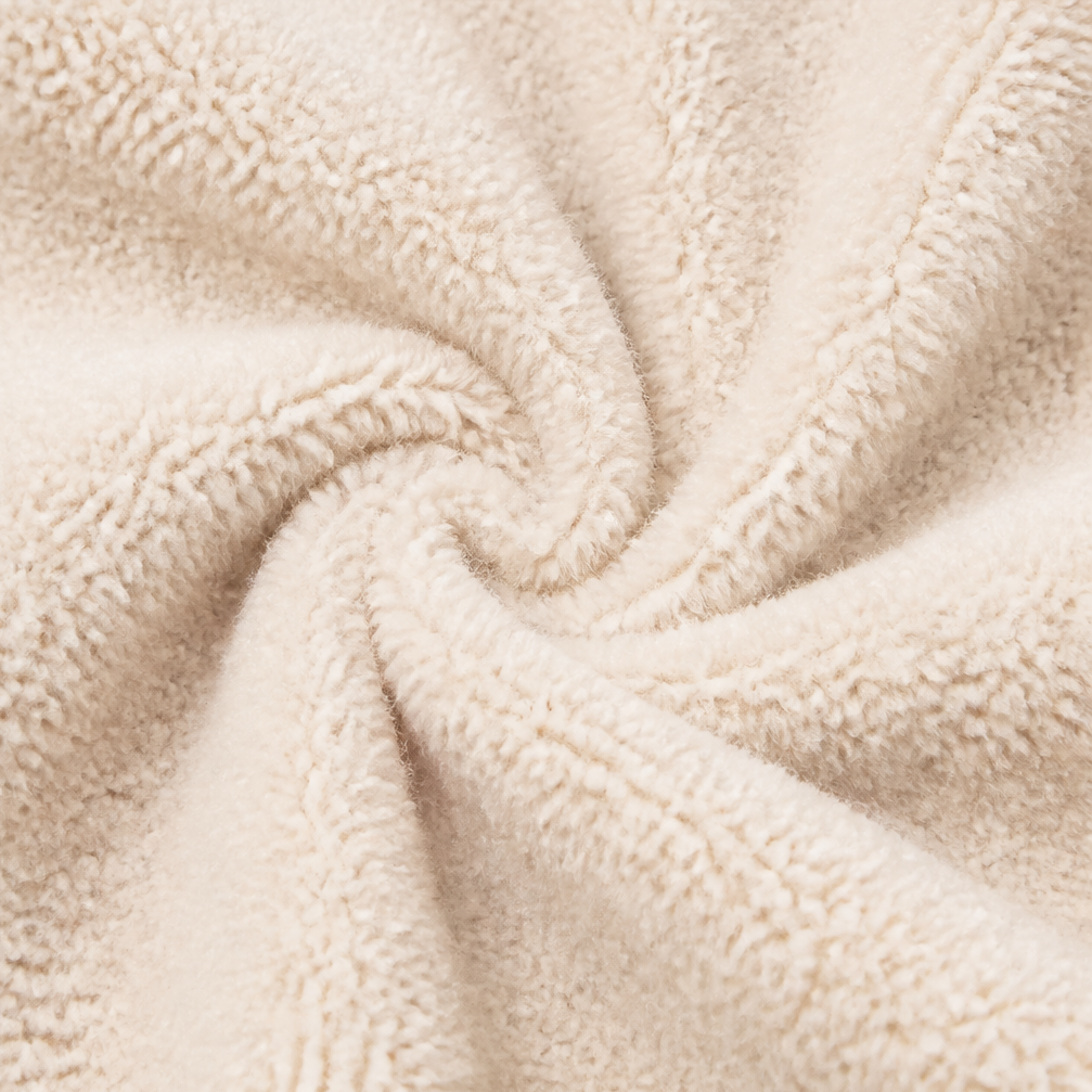 Plushlynn | Teddy Coat mit Kunstlederbesatz