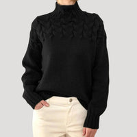 Isabella | Klassischer Zopfstrick Rollkragenpullover