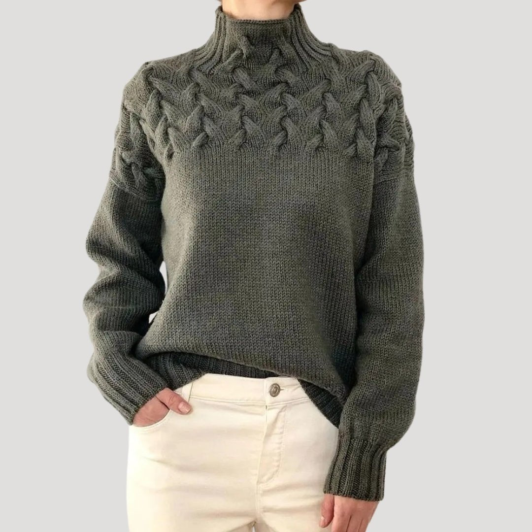 Avery | Eleganter und kuscheliger Zopfstrick-Rollkragenpullover 6