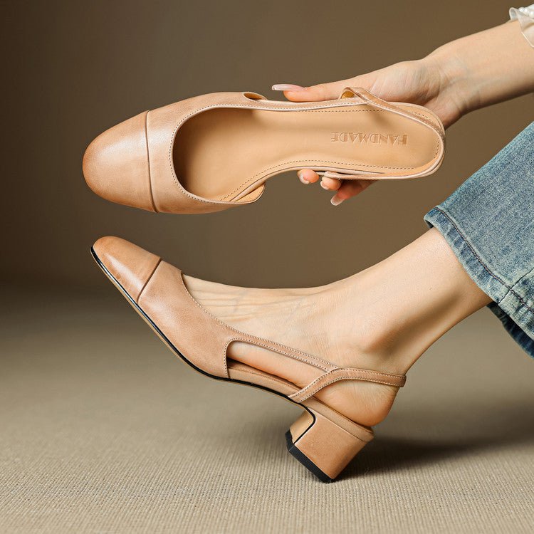 Elysia | Elegante Slingback-Pumps aus echtem Leder mit Blockabsatz 0