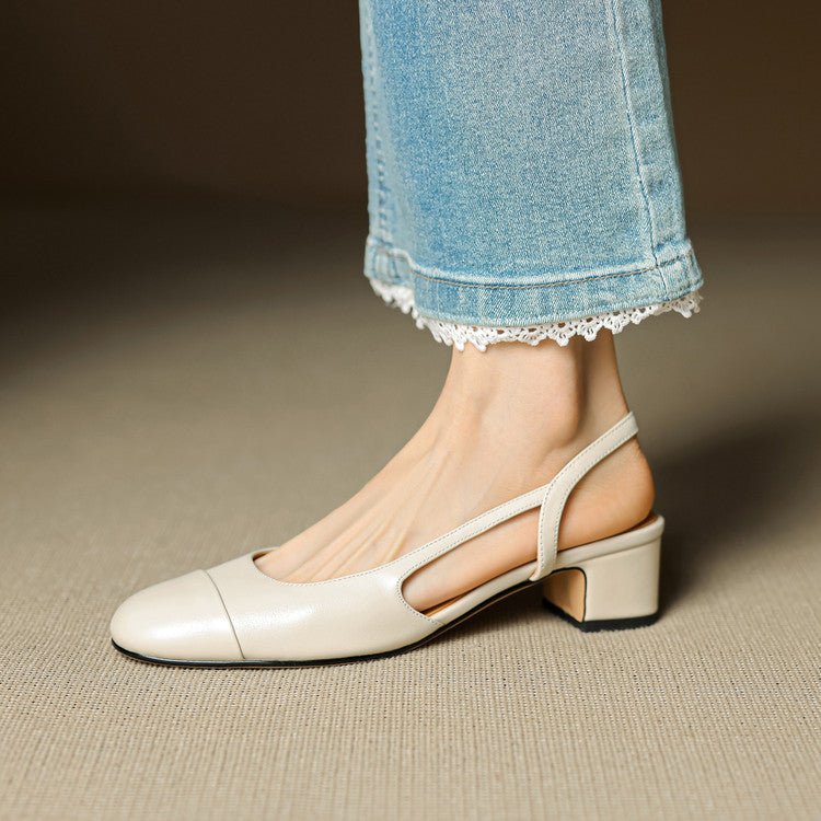 Elysia | Elegante Slingback-Pumps aus echtem Leder mit Blockabsatz 7