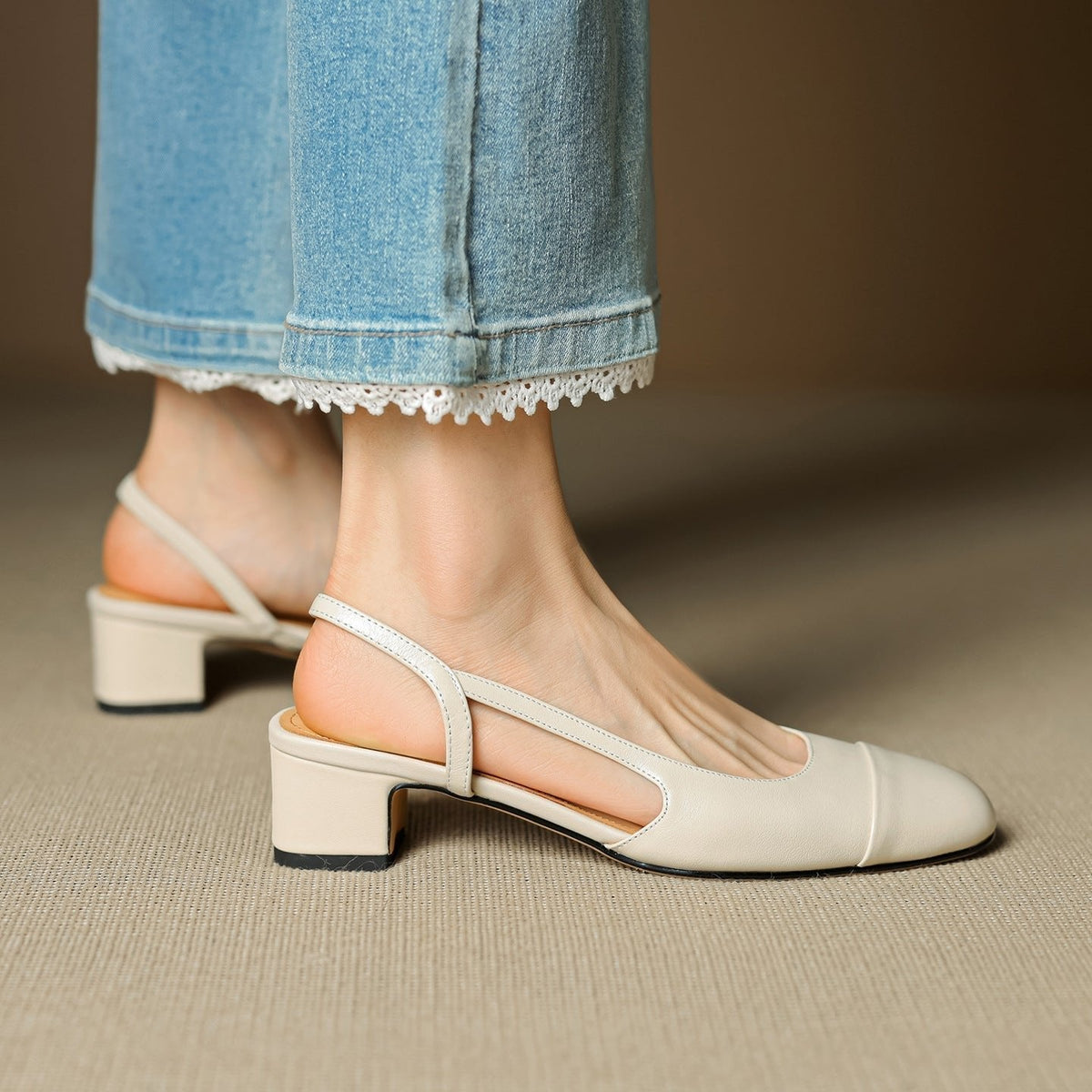 Elysia | Elegante Slingback-Pumps aus echtem Leder mit Blockabsatz 8