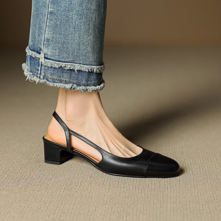 Elysia | Elegante Slingback-Pumps aus echtem Leder mit Blockabsatz 9