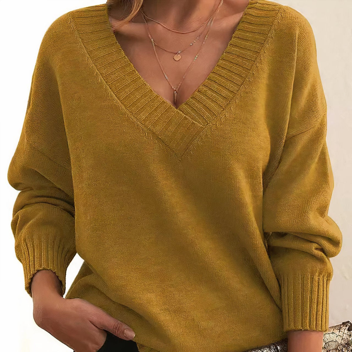 Grace | Damen-Strickpullover aus Kaschmirmischung mit V-Ausschnitt und langen Ärmeln 6
