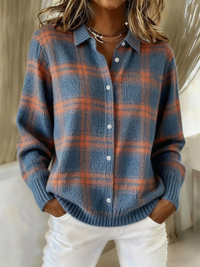 Selina | Elegante und klassische Strickbluse mit Karomuster