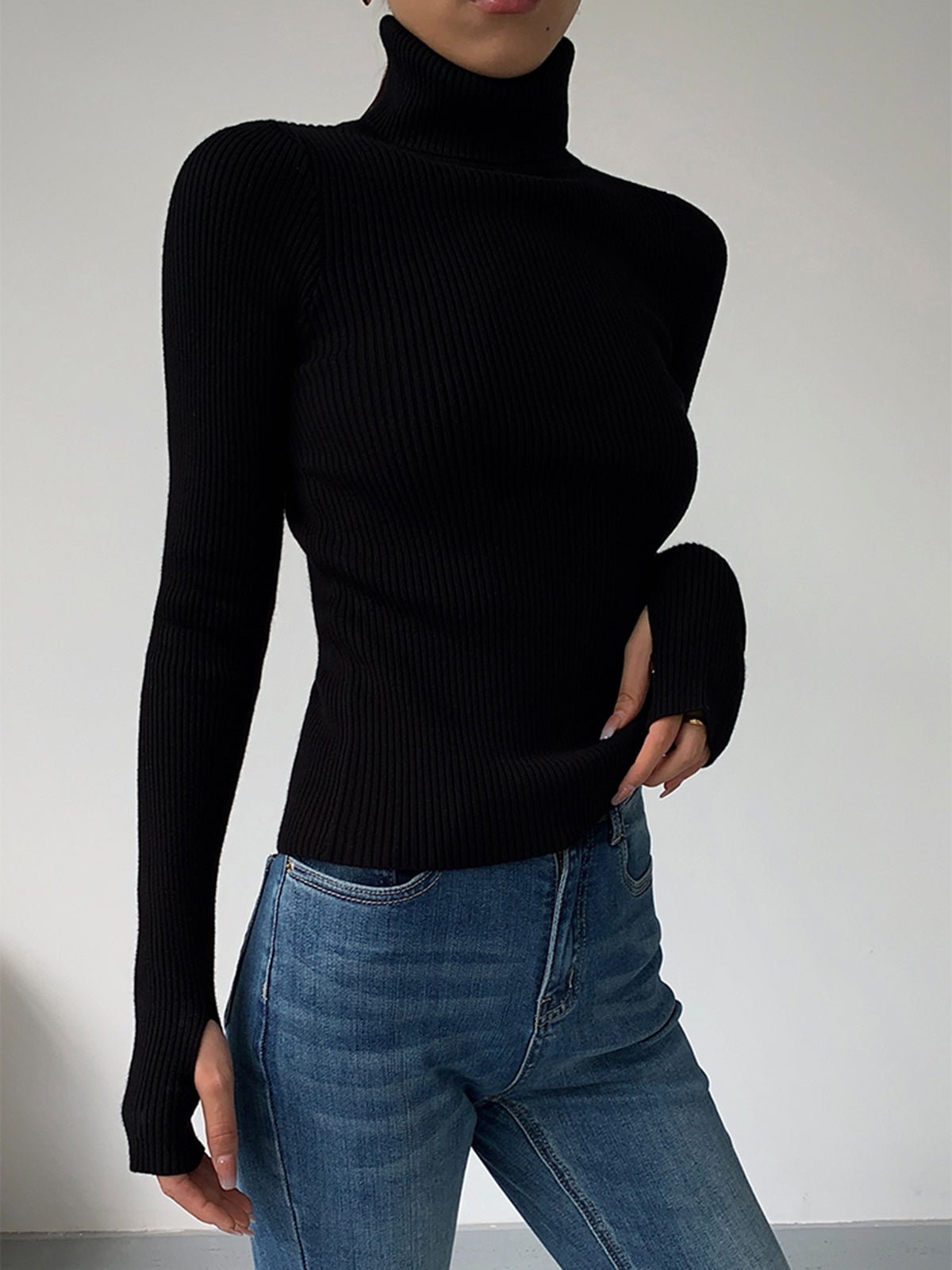 Scarlett | Leichter, gerippter Damen-Rollkragenpullover aus Strick 6