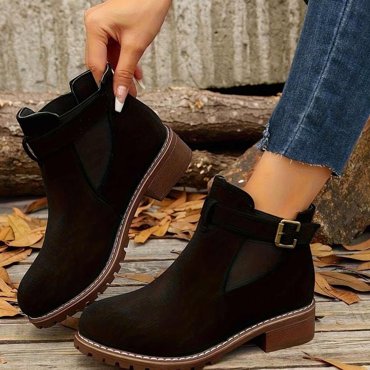 Katrina | Chelsea Boots – Damen Stiefeletten mit Blockabsatz