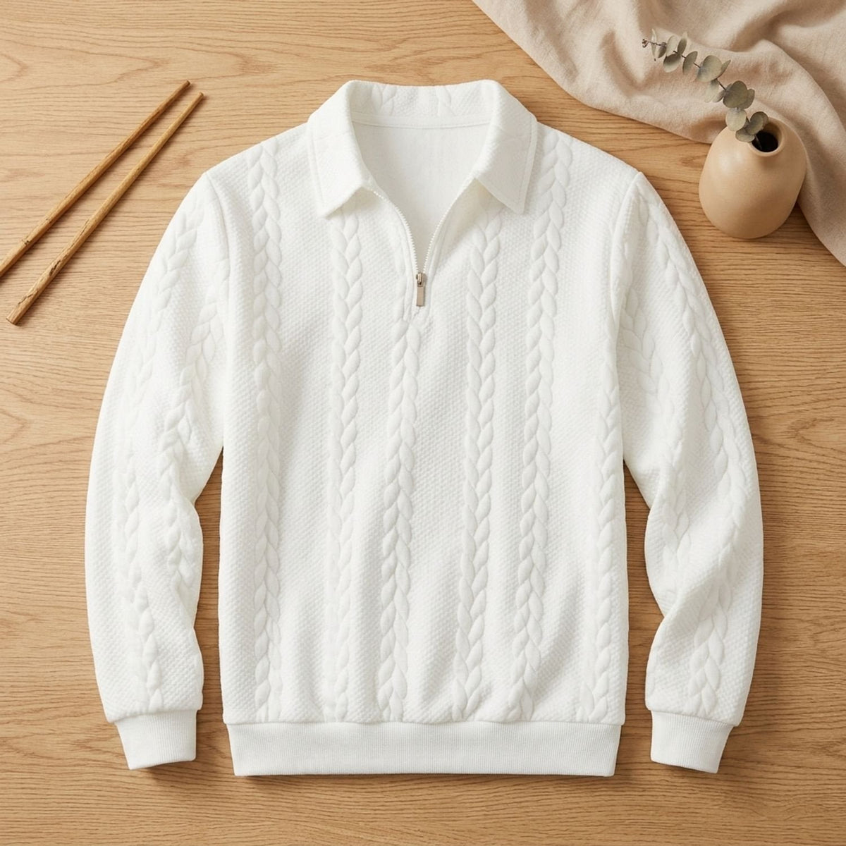 Tobias | Strickpullover mit Zopfmuster für Herren