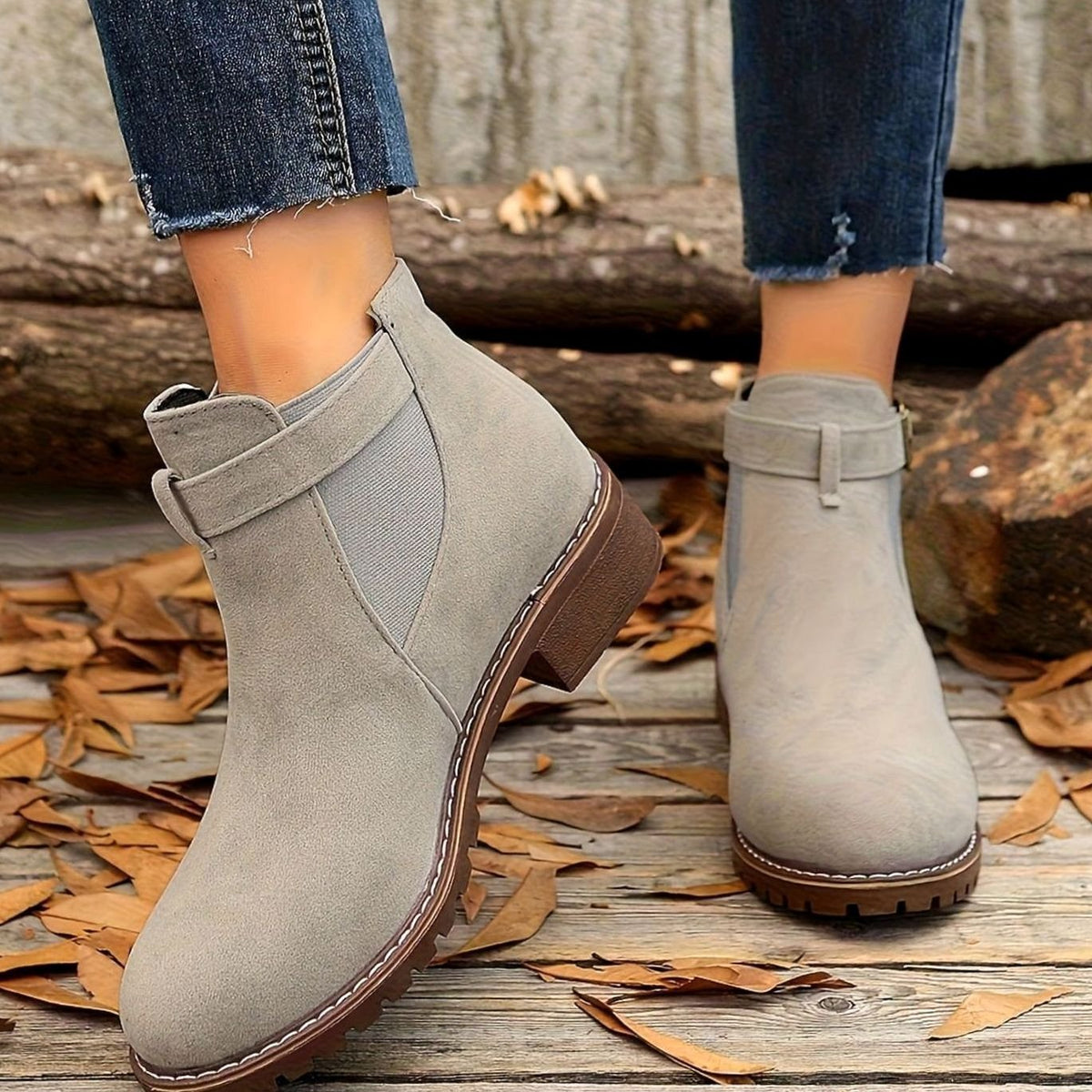 Katrina | Chelsea Boots – Damen Stiefeletten mit Blockabsatz