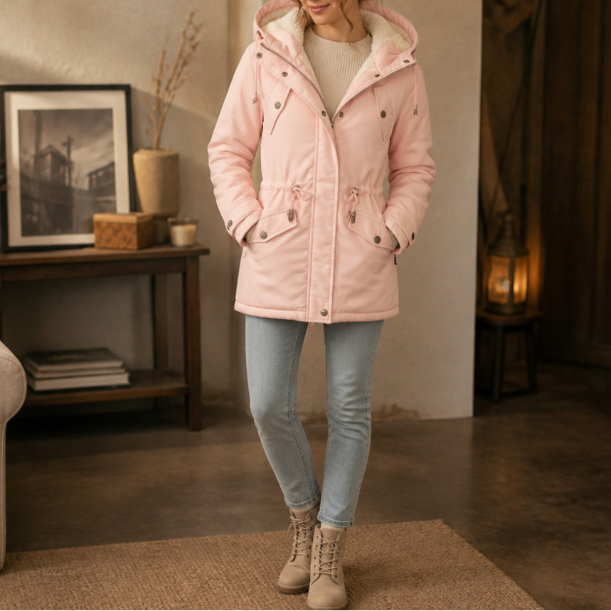 Warmbella | Padded Parka – Fleece-Lined with Defined Waist