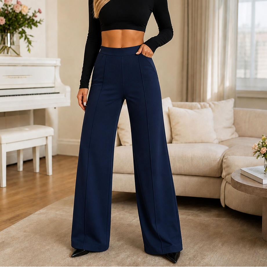 Vela | High-Waisted Wide-Leg Trousers – Flattering Fit für Frauen