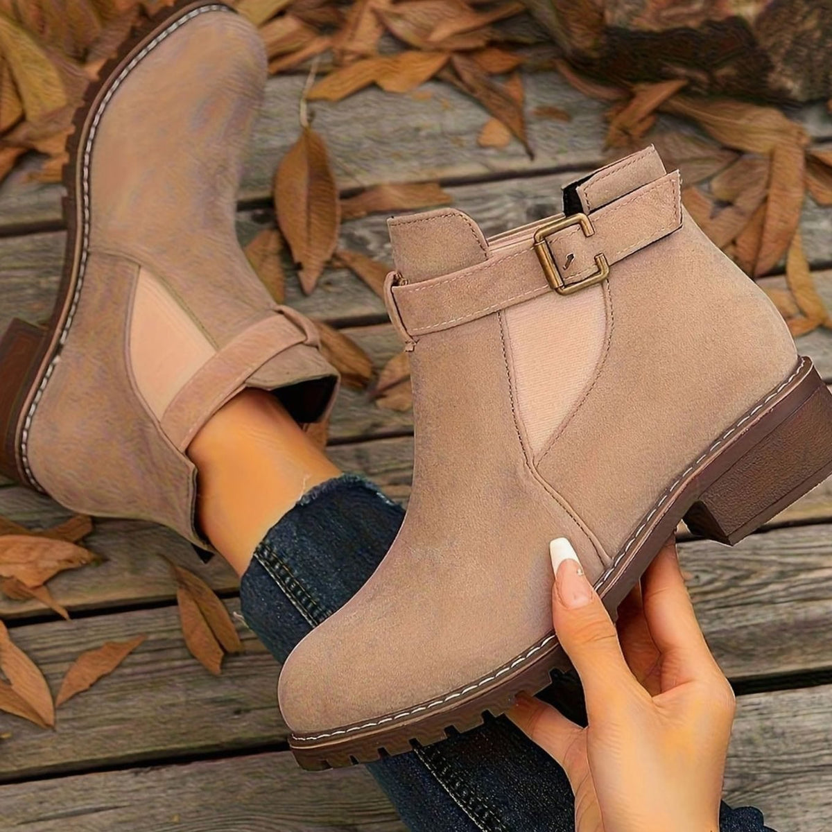 Katrina | Chelsea Boots – Damen Stiefeletten mit Blockabsatz