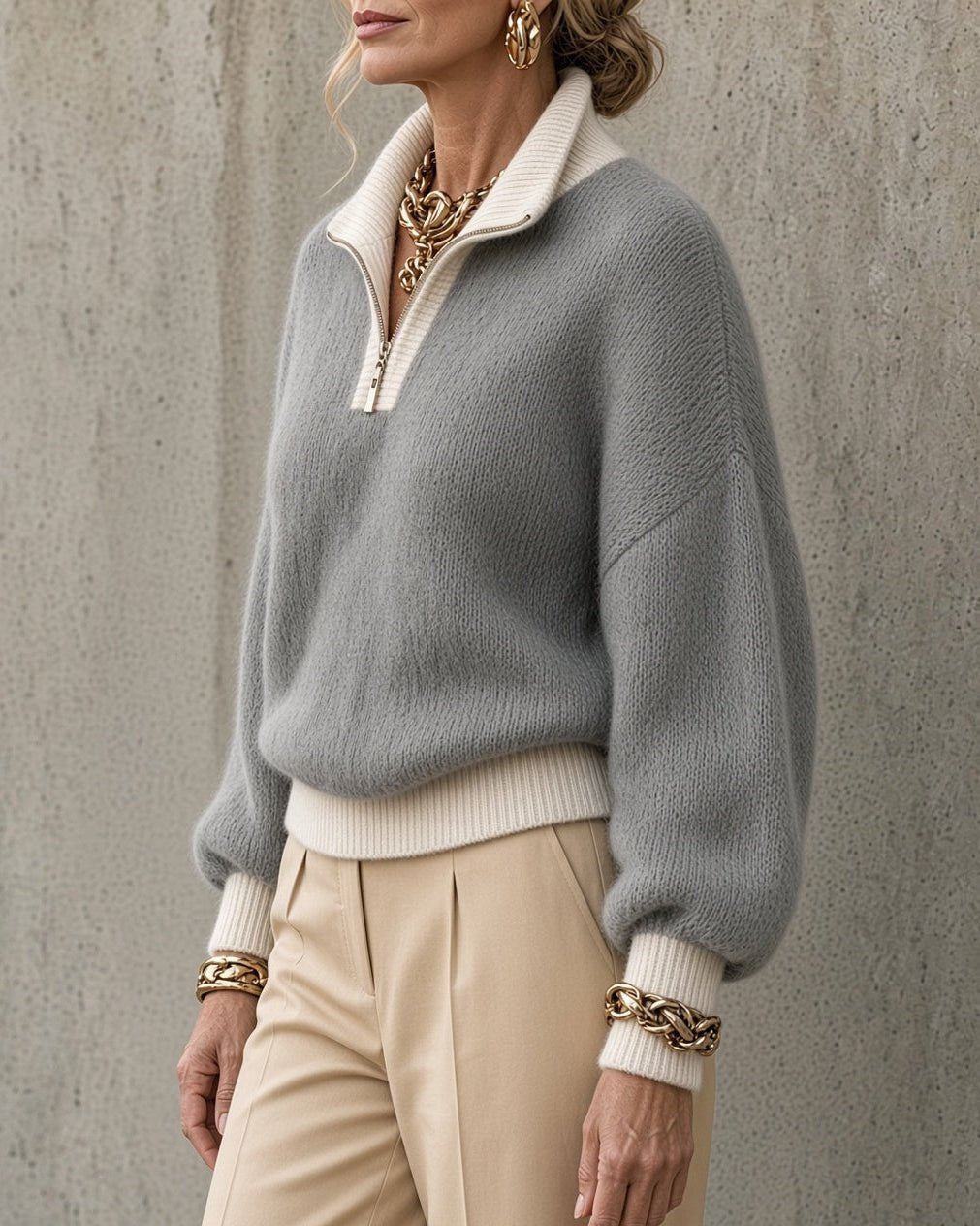 Monica | Zip Sweater – Vintage-inspirierter Look für Damen