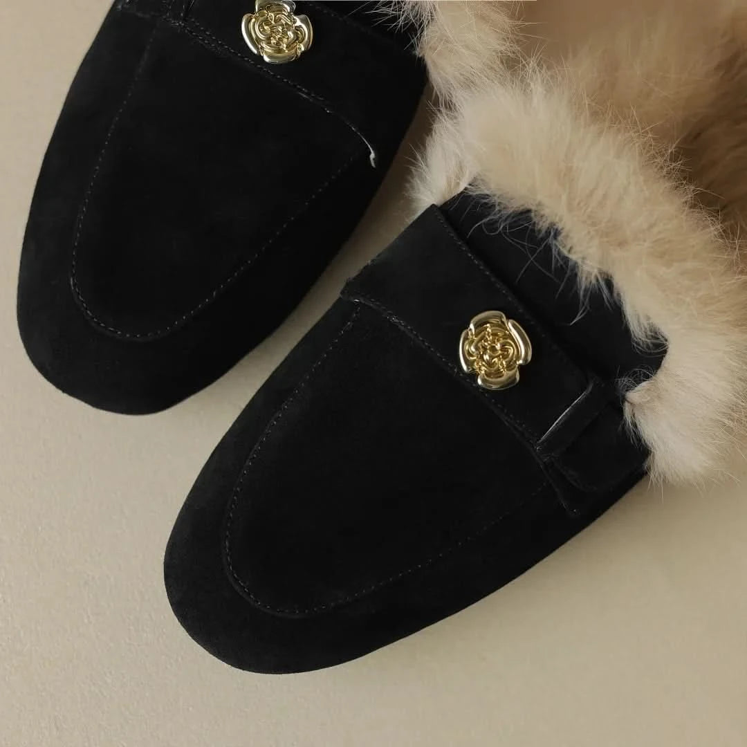 Velora | Shearling Mules – Luxuriöse Struktur für Damen