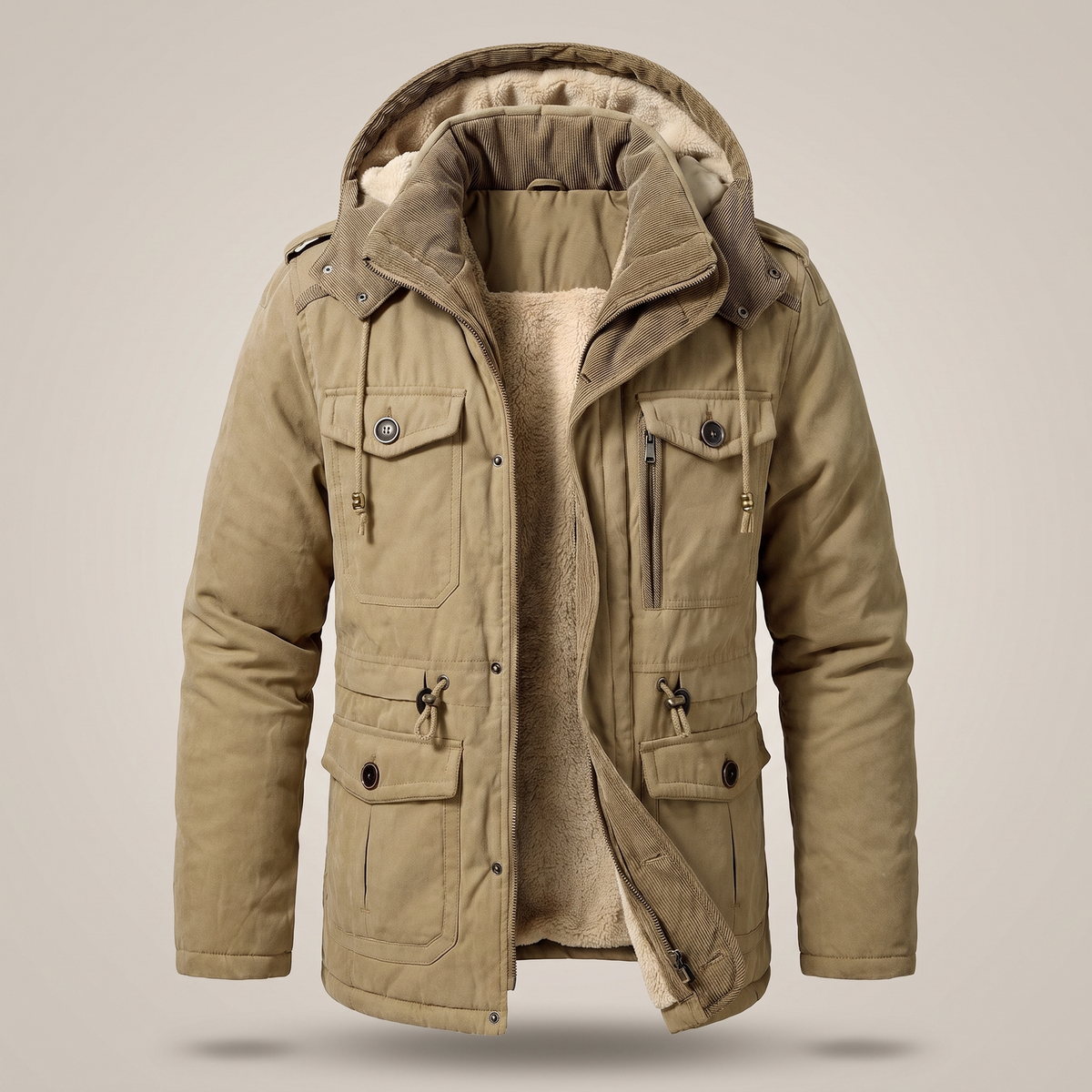 Praktische | Praktische Hooded Winter Coat – Strukturiert und Warm