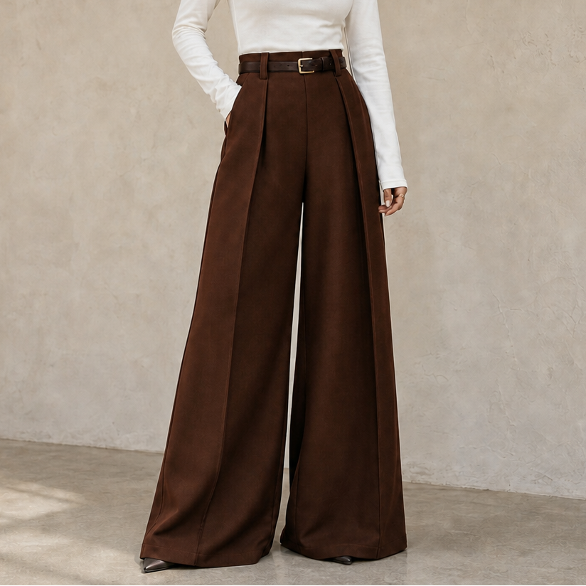 Elonga | Hochtaillierte, Weite Hose – Eleganter Stil für Frauen