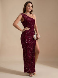 Seraphina | Atemberaubendes und Stilvoll Party Maxikleid mit One-Shoulder-Schnitt