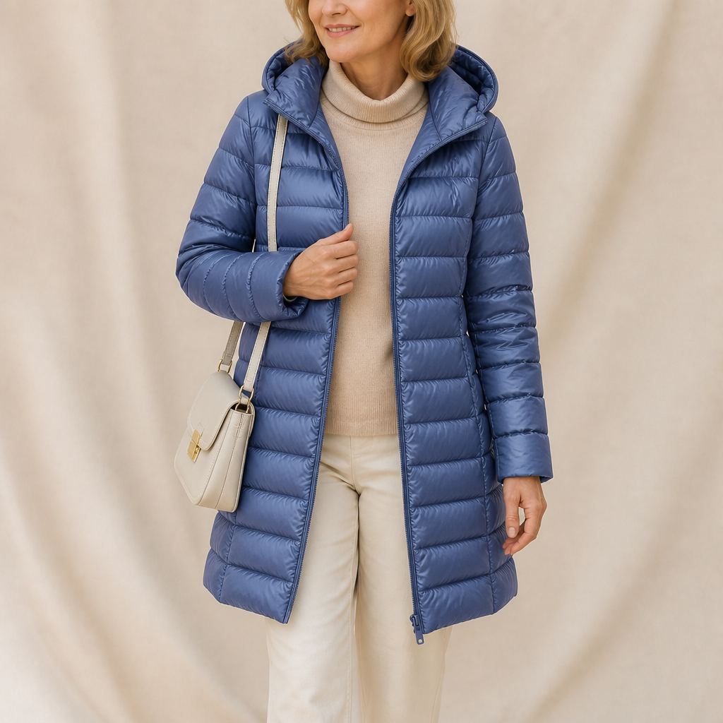 Veluna | Long Puffer Coat – Lichtgewicht Warmte voor Vrouwen