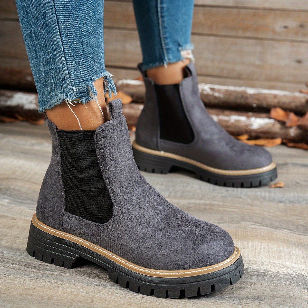 Mehetabel | Chelsea-Stiefeletten mit Profilsohle für Damen