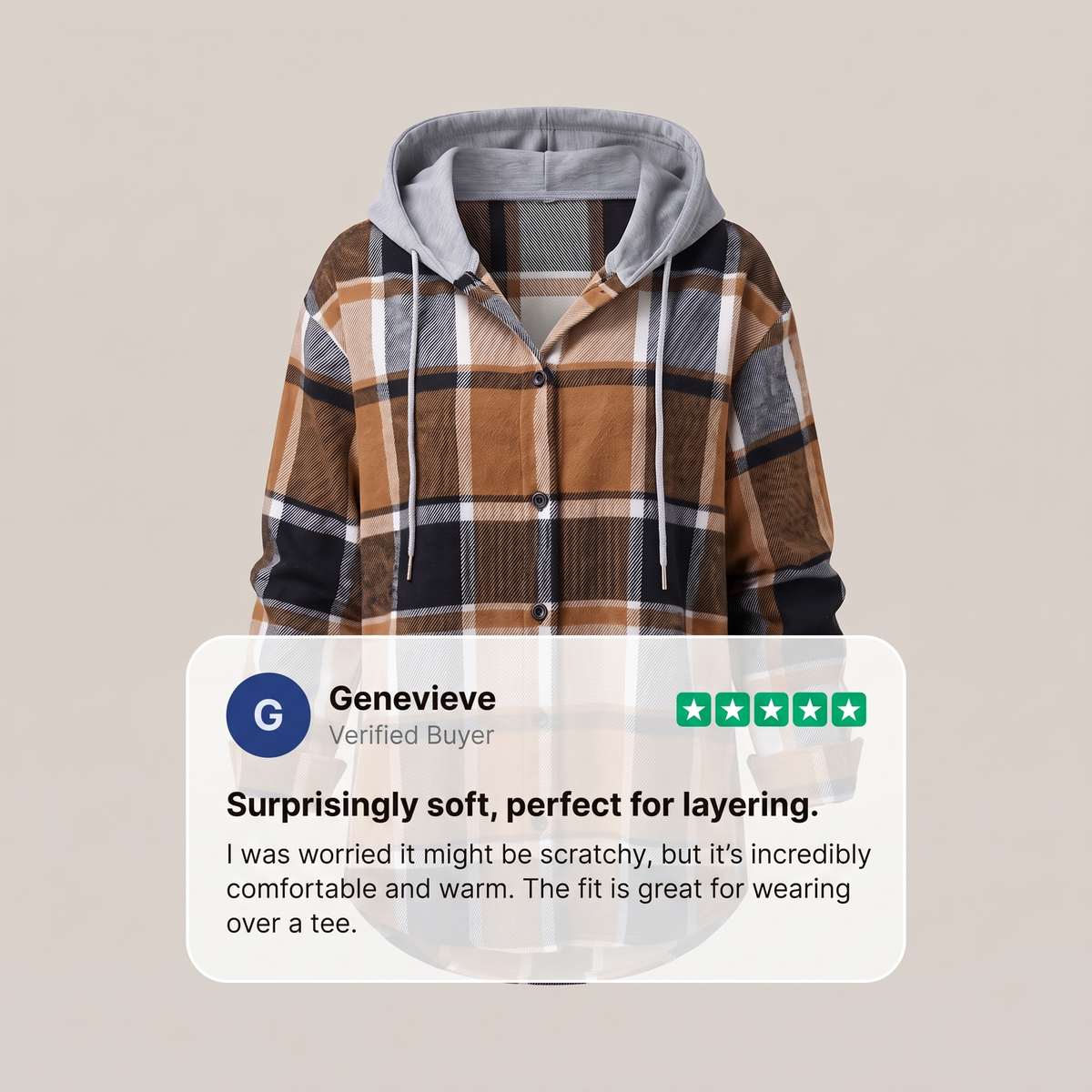Highland | Hooded Coat – Gemütlicher Plaid-Stil für Frauen