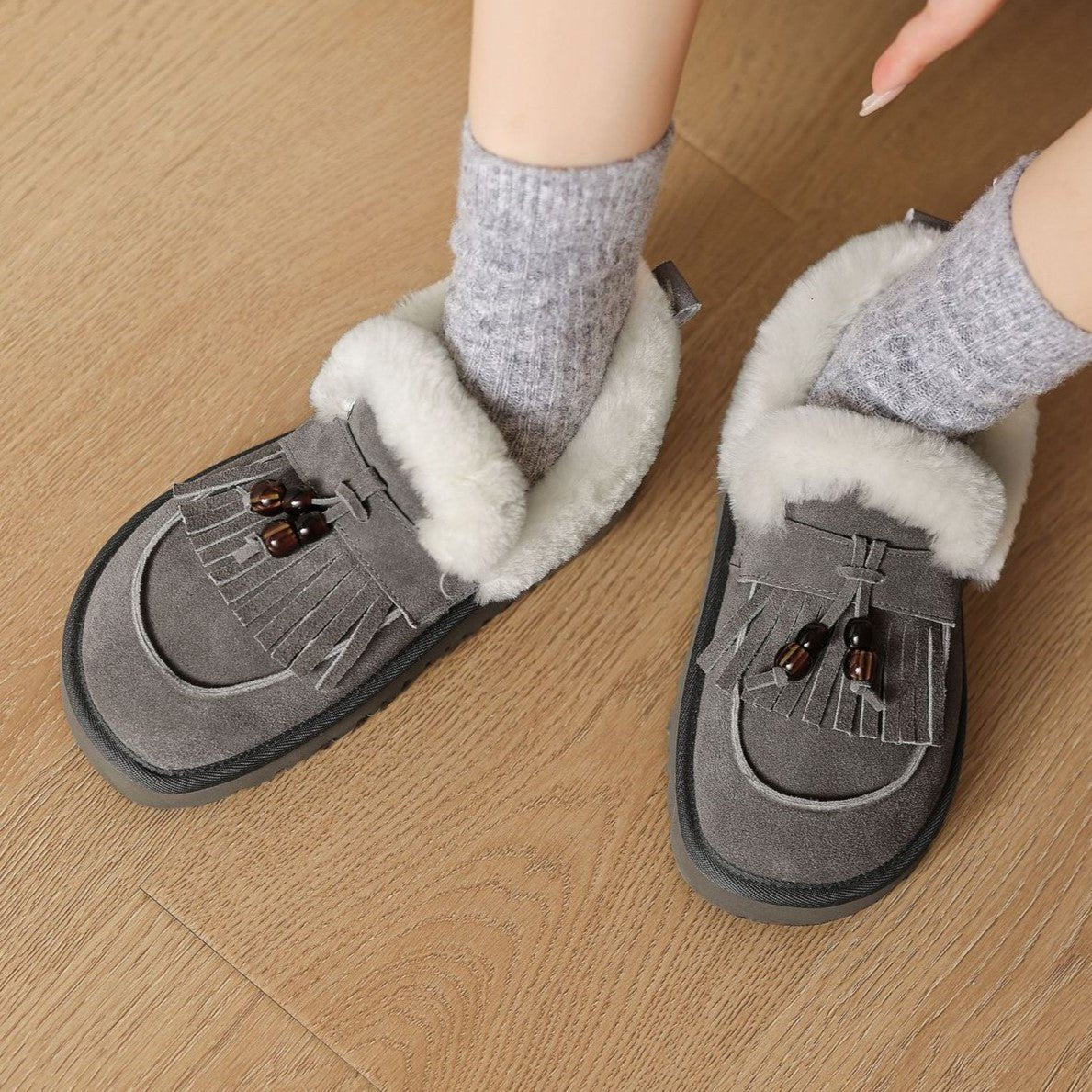 Marsett | Shearling Suede Loafers für Frauen – Bequeme Winterstiefel
