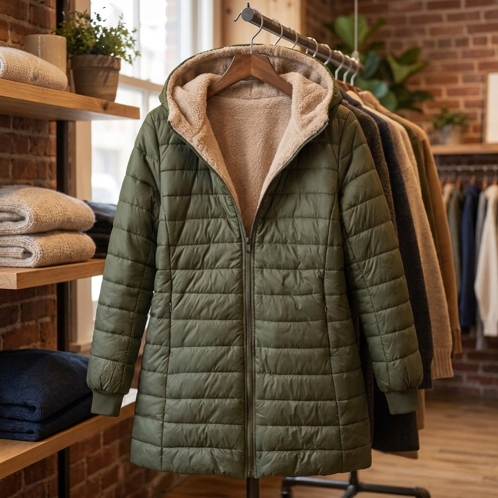 Dahlia | Mid-Length Fleece Parka – Stilvoller Wintermantel