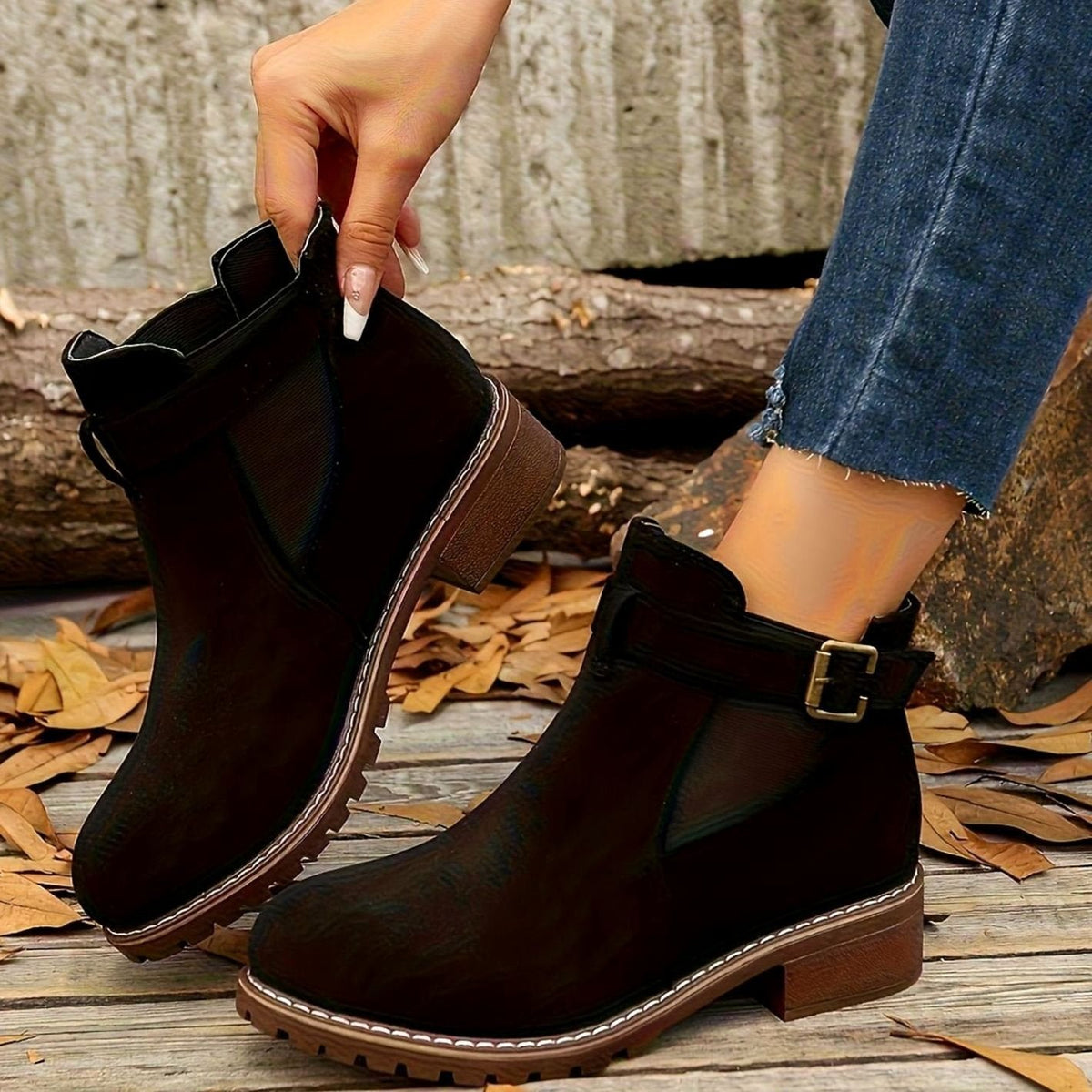 Katrina | Chelsea Boots – Damen Stiefeletten mit Blockabsatz