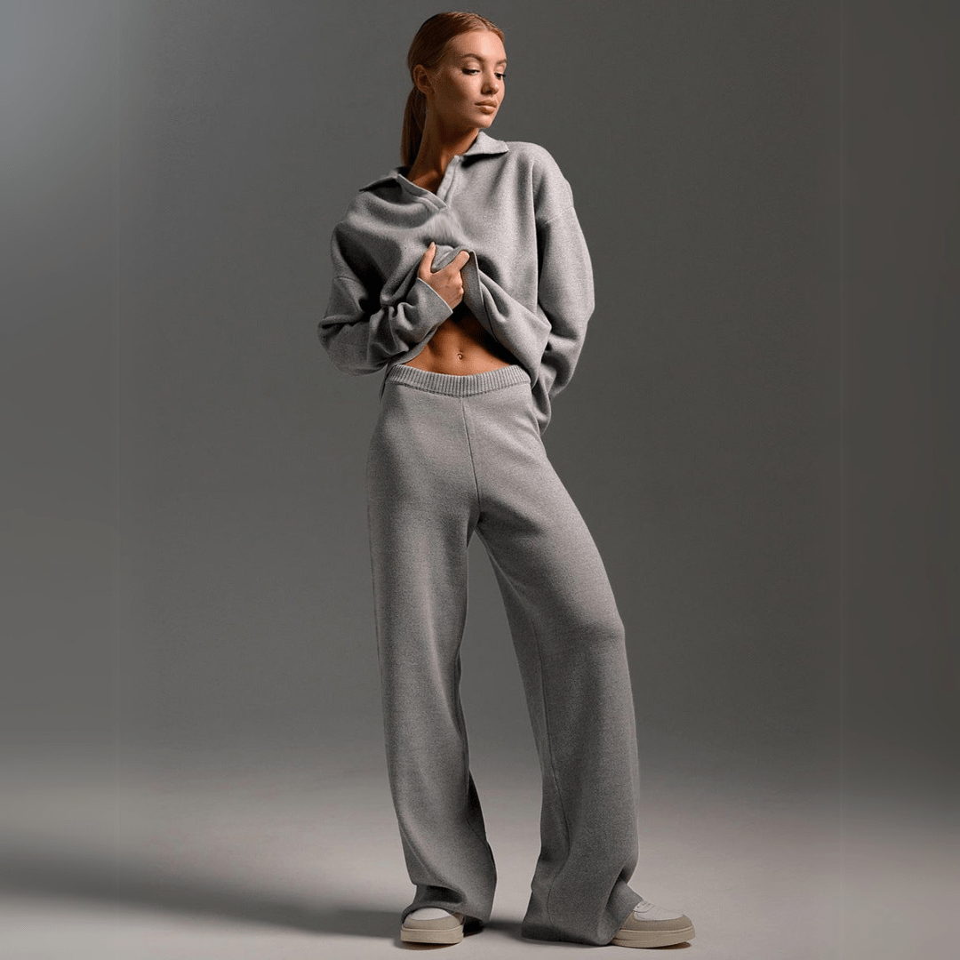Velora | Strick-Sweatshirt und Jogginghose – Bequemes Set für Frauen