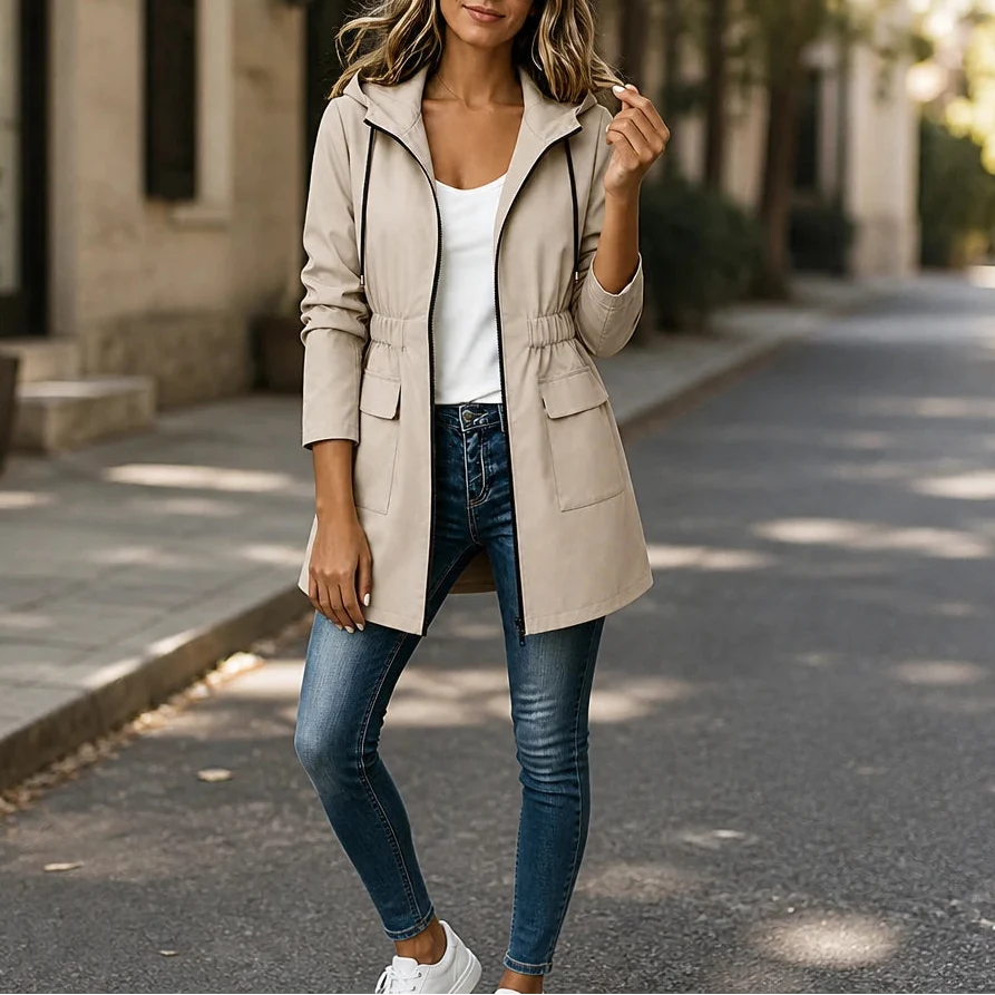 Cityora | Hooded Parka – Verstellbare Taille für Elegante Styles
