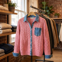Mila | Moderner und lässiger Strick Strickjacke im Patchwork-Stil